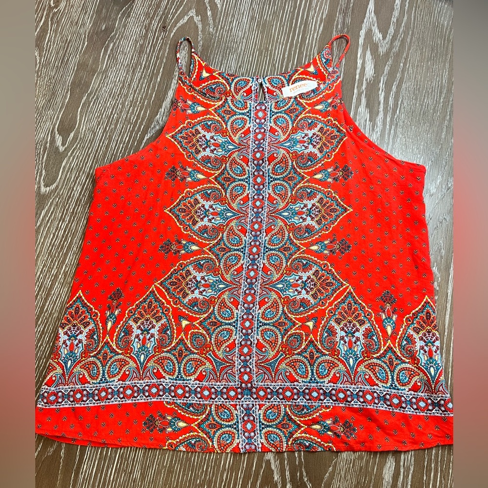 XL ReneeC Electo Multi-Colored Halter Top